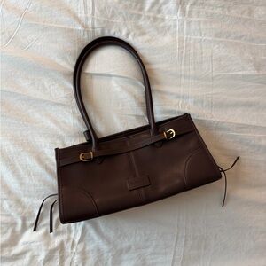 Chocolate Brown Faux Leather Handbag